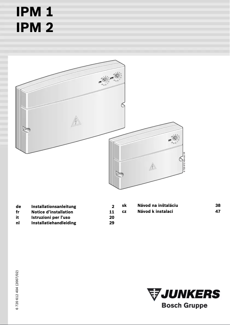 Página 1 del manual Manual de usuario Junkers IPM 2