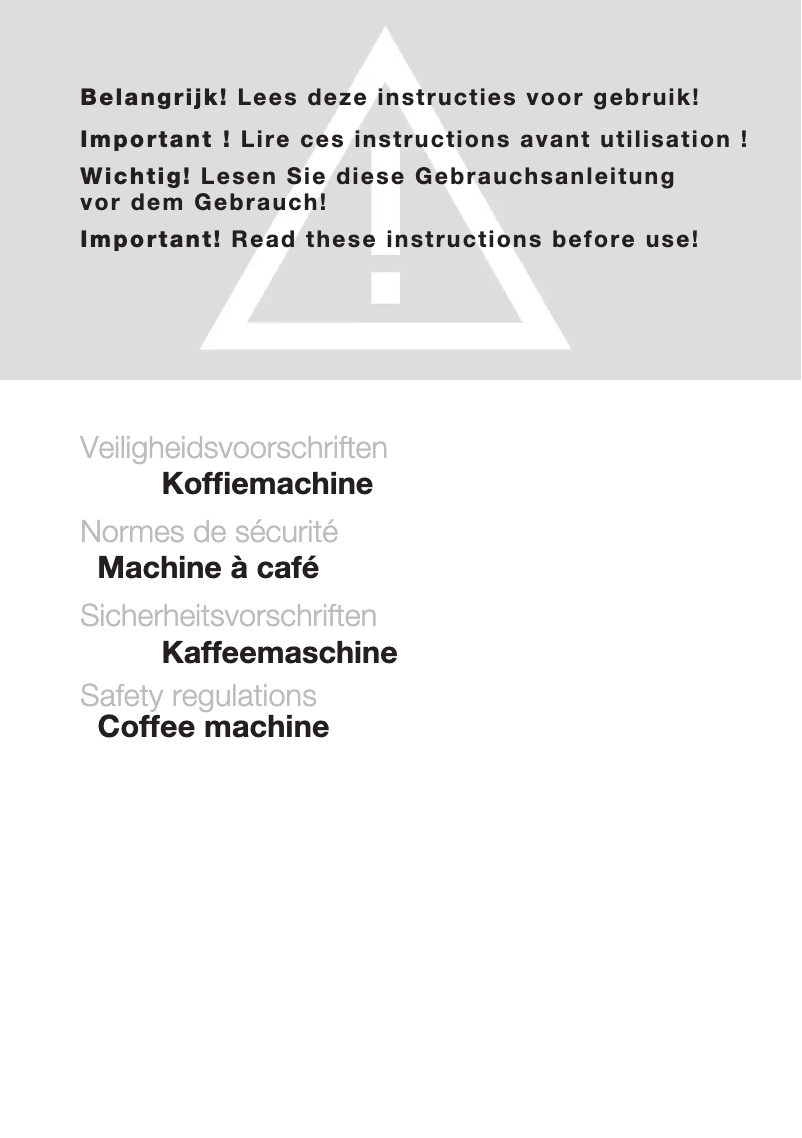 Página 1 del manual Instrucciones de seguridad Atag CM4511AC