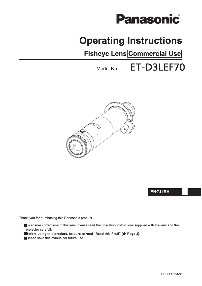 Página 1 del manual Manual de usuario Panasonic ET-D3LEF70