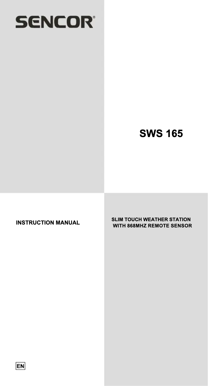 Página 1 del manual Manual de usuario Sencor SWS 165