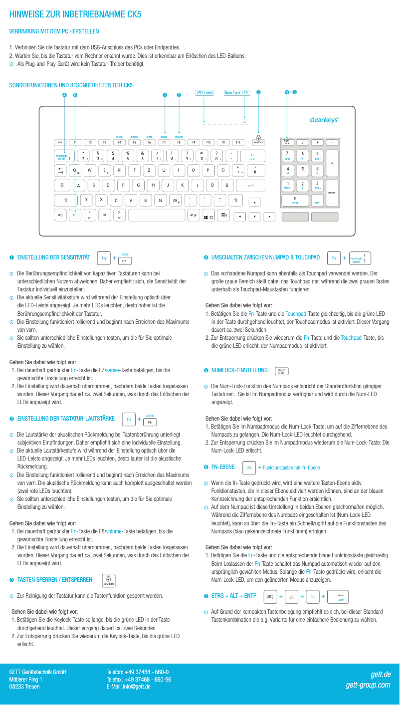 Página 1 del manual Manual de usuario GETT CK5