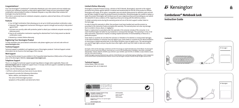Imagen de la primera página del manual del dispositivo K64562US