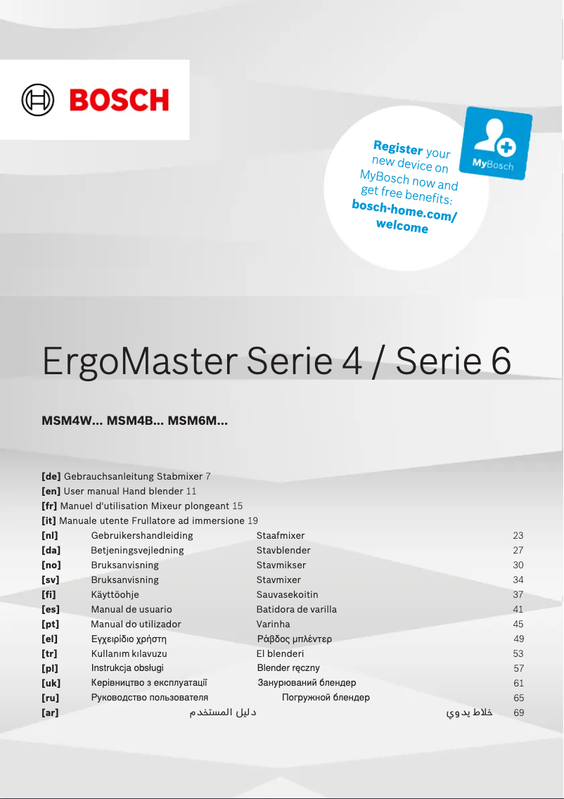 Página nº 1 - Manual de usuario Bosch MSM6M610