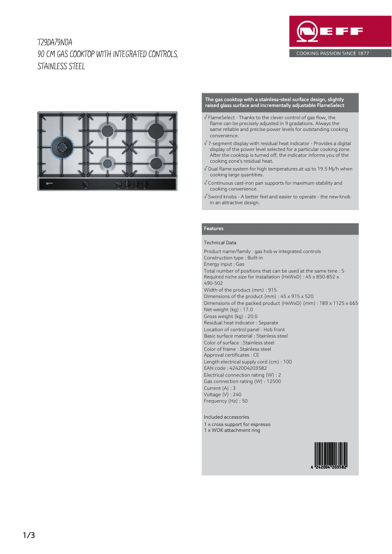 Imagen de la primera página del manual del dispositivo T29DA79N0A