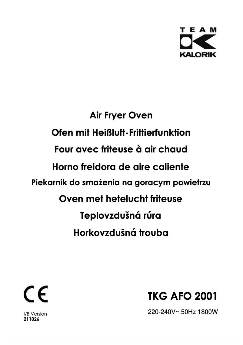 Página nº 1 - Manual de usuario Kalorik TKG AFO 2001