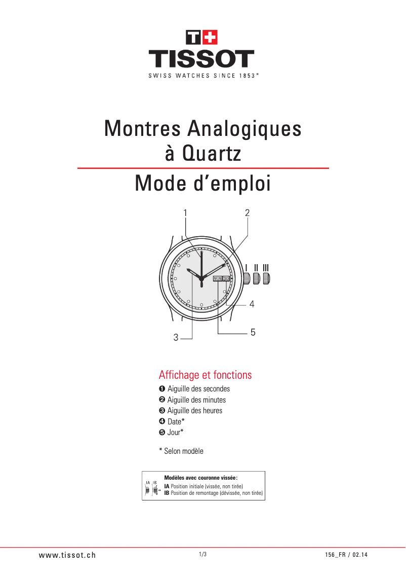 Página 1 del manual Manual de usuario Tissot MY-T