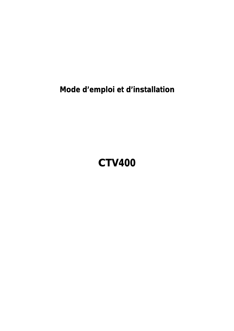 Imagen de la primera página del manual del dispositivo CTV400
