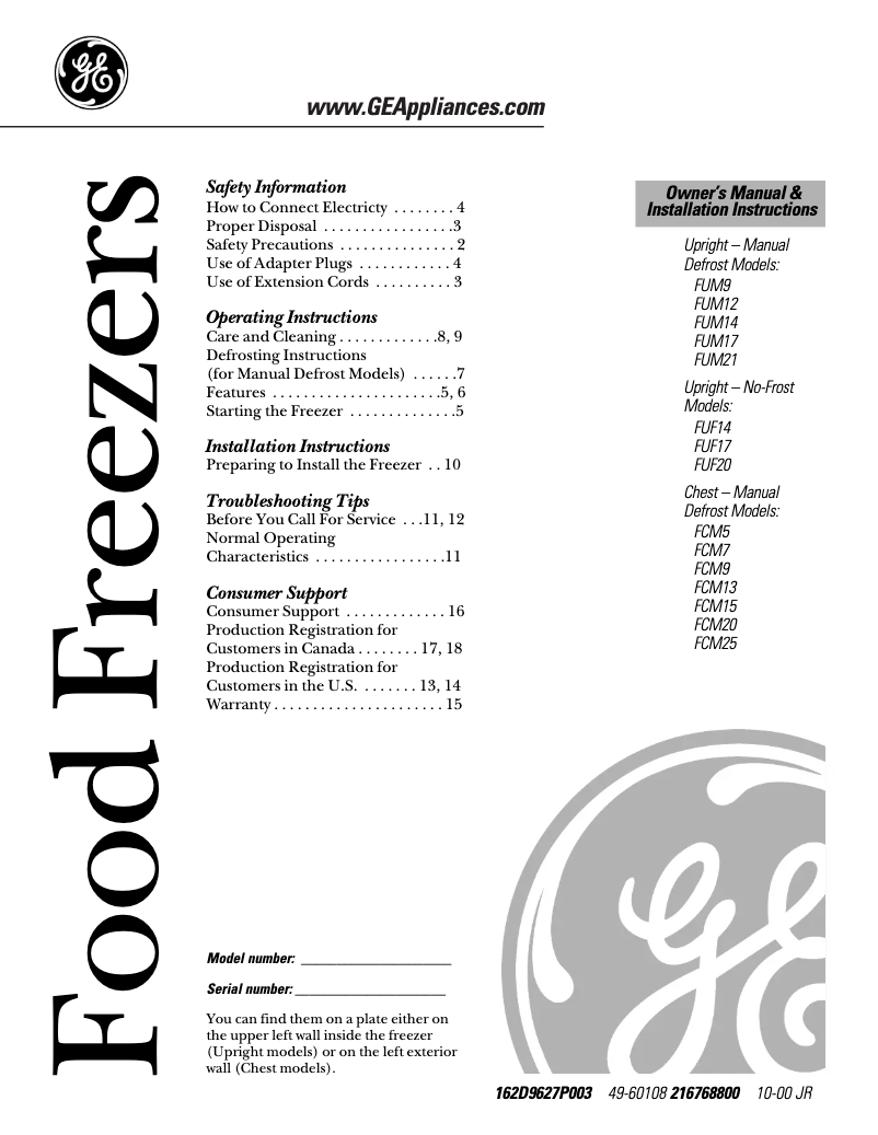 Imagen de la primera página del manual del dispositivo FUF20DARWH