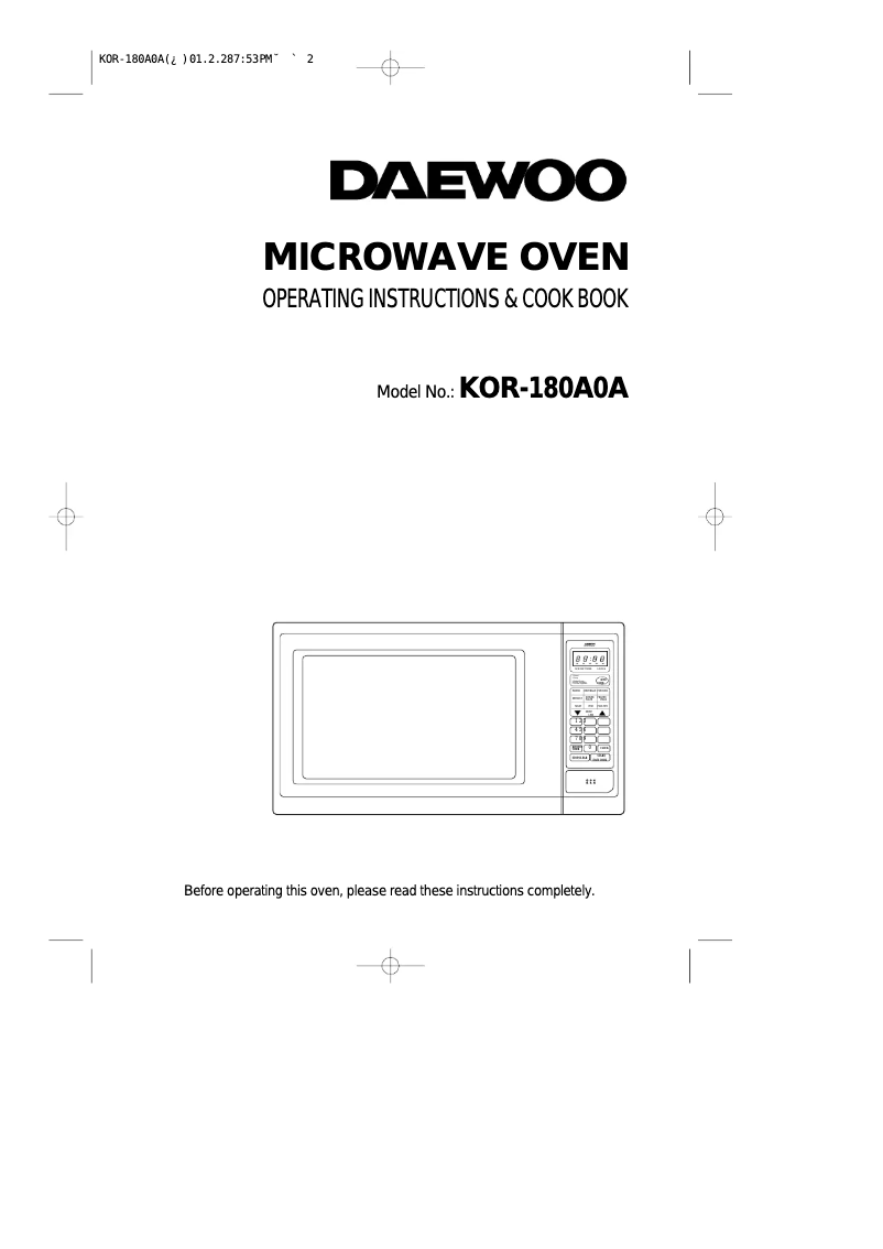 Página 1 del manual Manual de usuario Daewoo KOR-180A0A