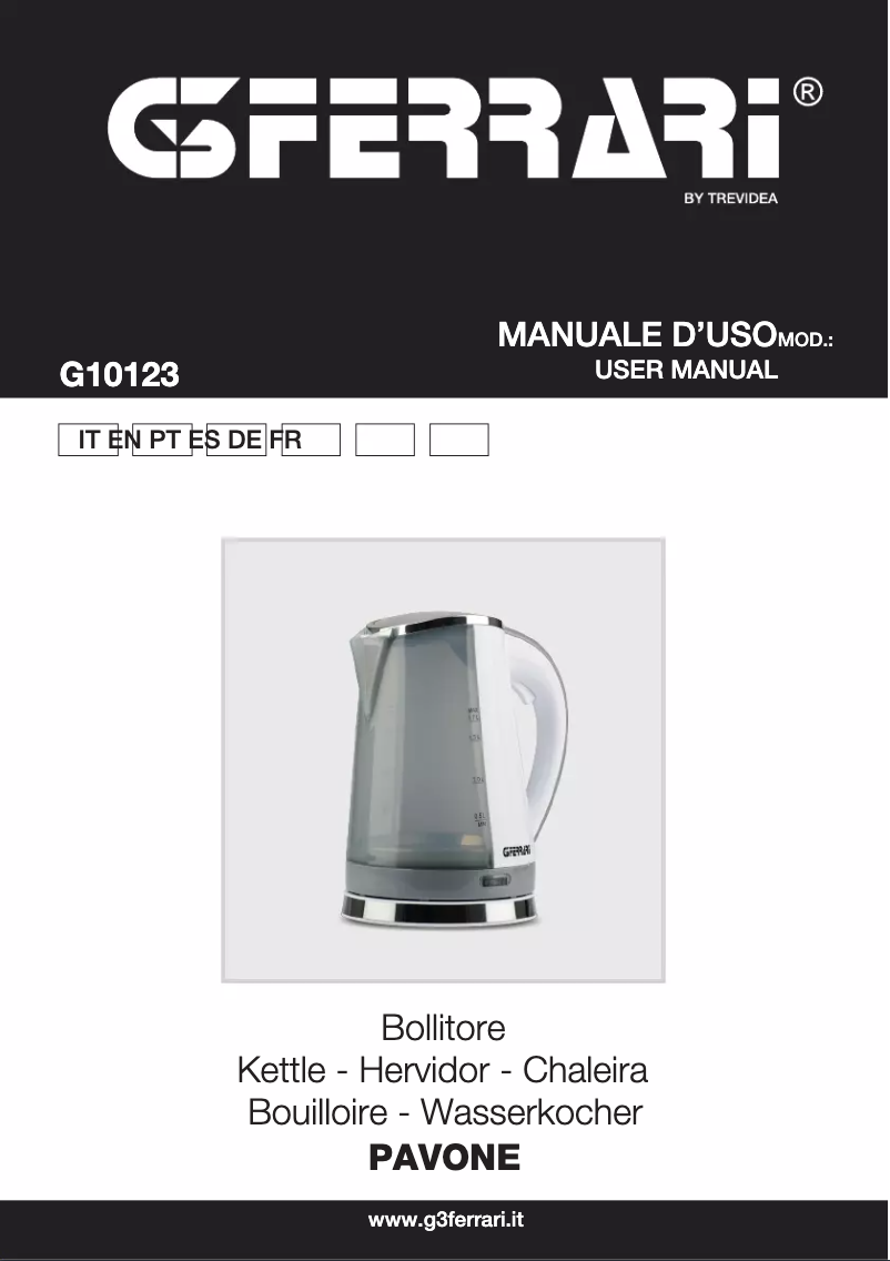 Imagen de la primera página del manual del dispositivo Pavone G10123