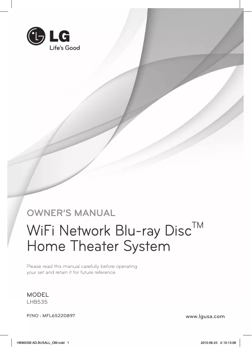 Imagen de la primera página del manual del dispositivo LHB535
