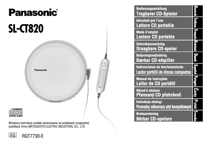 Página 1 del manual Manual de usuario Panasonic SL-CT820