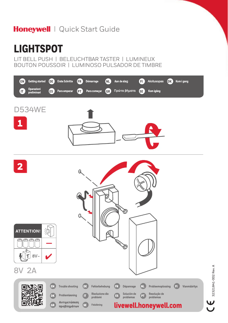 Imagen de la primera página del manual del dispositivo D534WE
