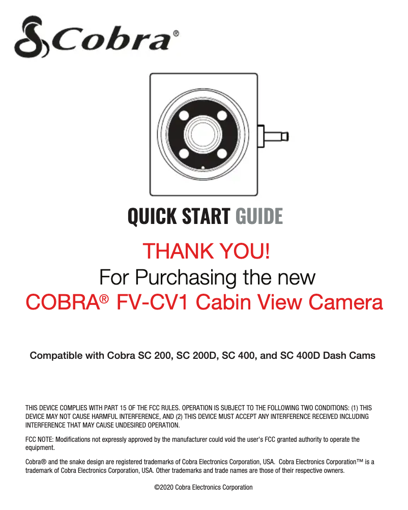 Imagen de la primera página del manual del dispositivo FV-CV1