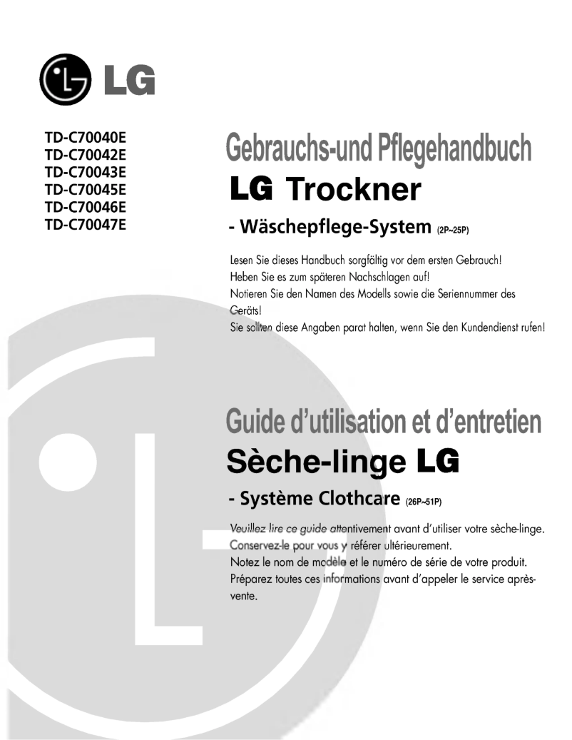 Imagen de la primera página del manual del dispositivo TD-C70042E