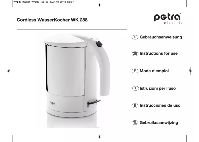 Imagen de la primera página del manual del dispositivo WK 288