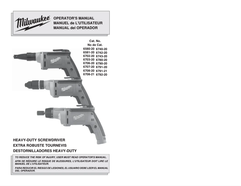 Página 1 del manual Manual de usuario Milwaukee 6742-80