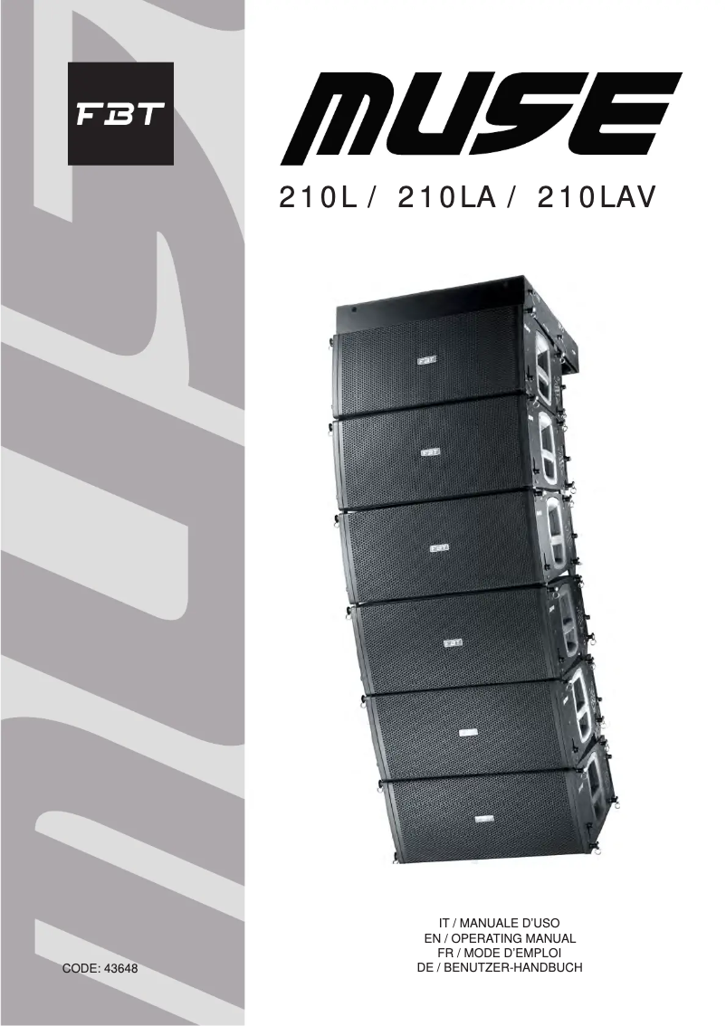 Página 1 del manual Manual de usuario FBT MUSE 210L