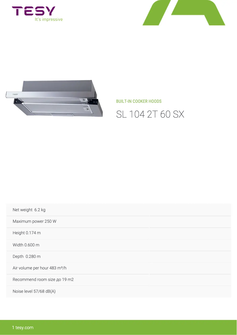 Imagen de la primera página del manual del dispositivo SL 104 2T 60 SX