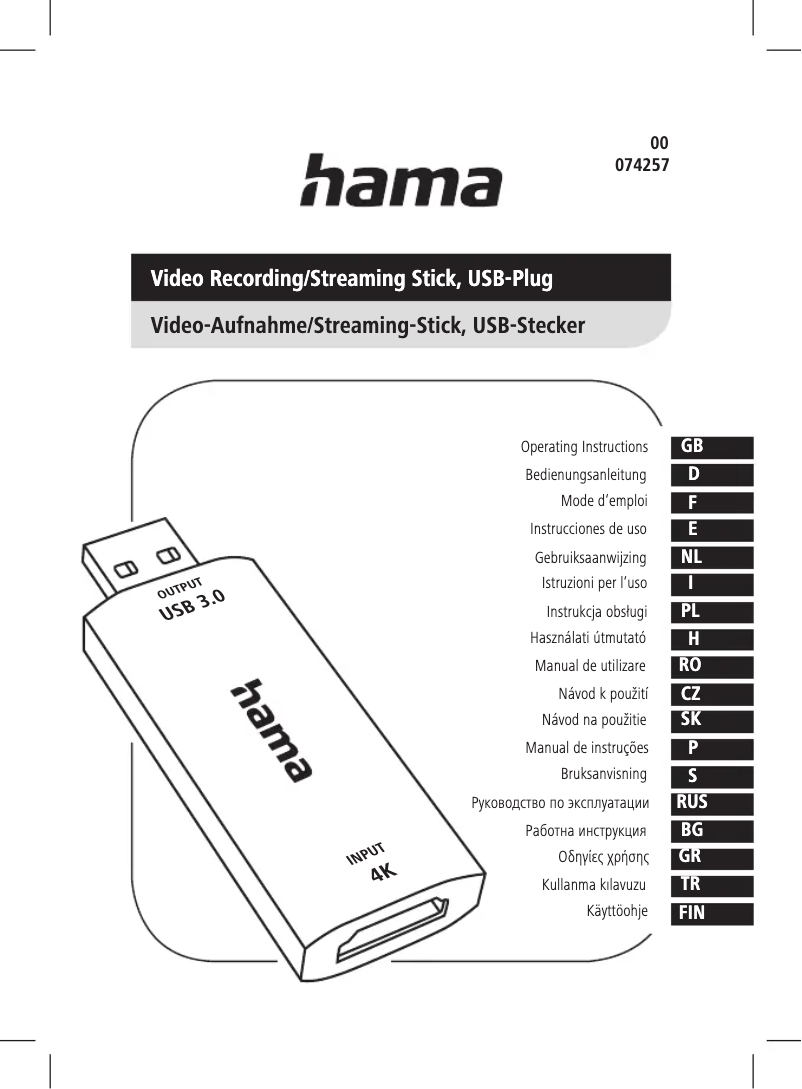 Imagen de la primera página del manual del dispositivo 00074257