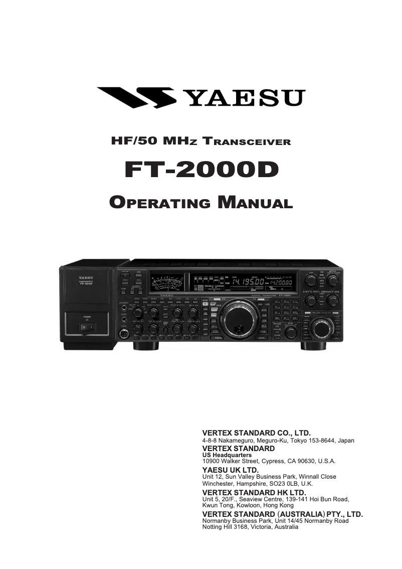 Imagen de la primera página del manual del dispositivo FT-2000D