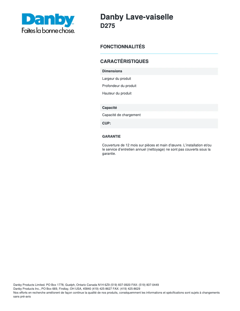 Imagen de la primera página del manual del dispositivo D275