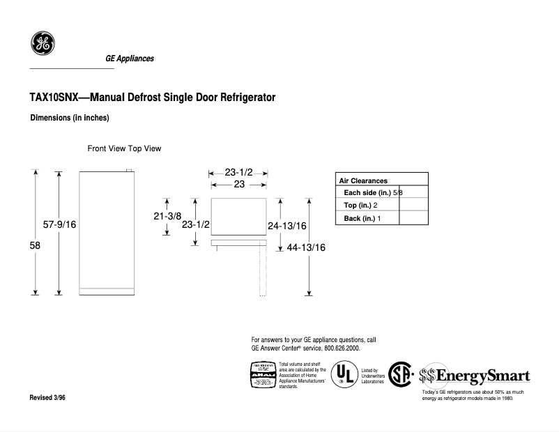 Imagen de la primera página del manual del dispositivo TAX10SNXLWH