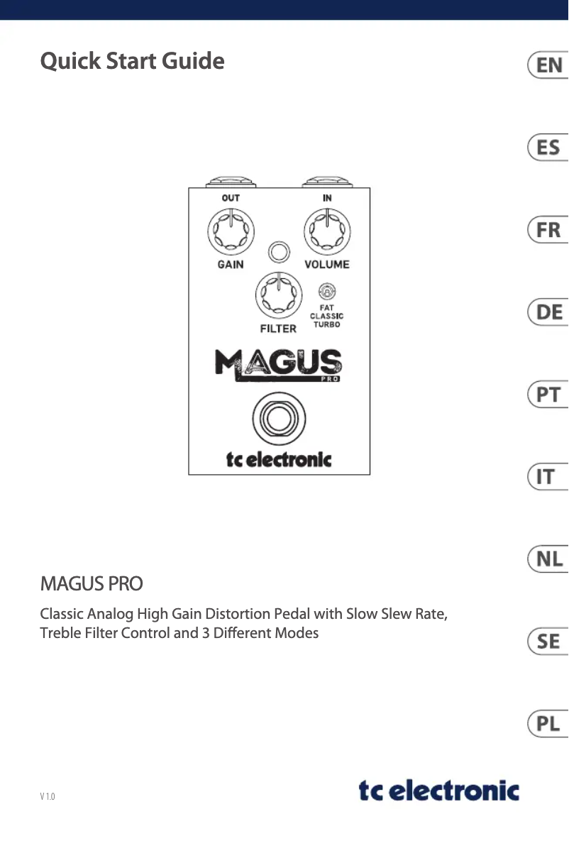 Imagen de la primera página del manual del dispositivo Magus Pro