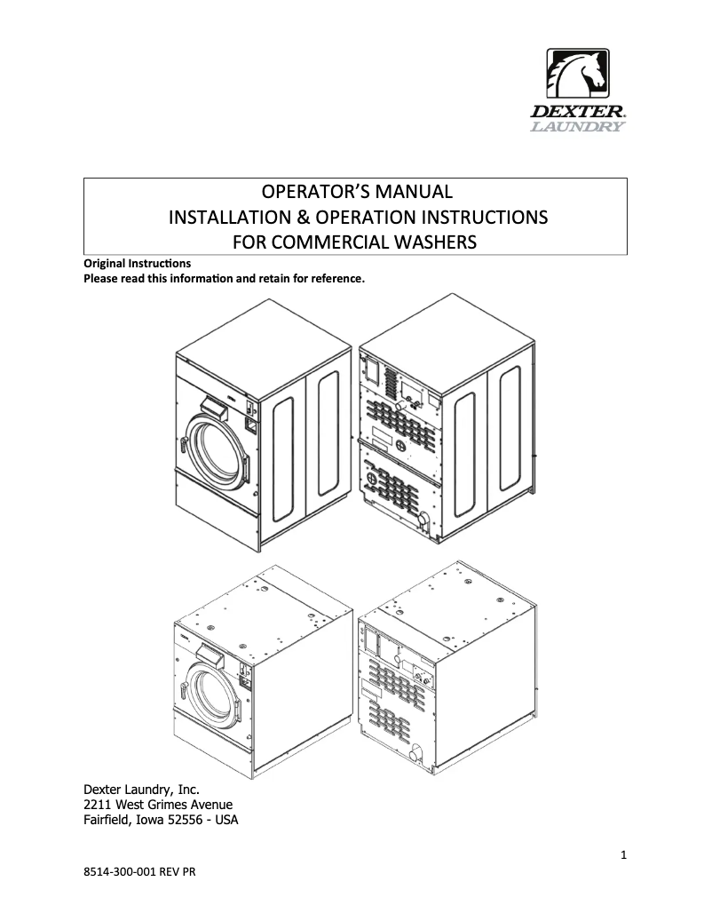 Página 1 del manual Manual de usuario Dexter Laundry T-450 Express