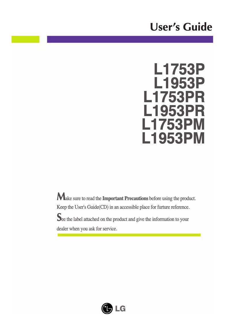 Imagen de la primera página del manual del dispositivo L1753PM-DF