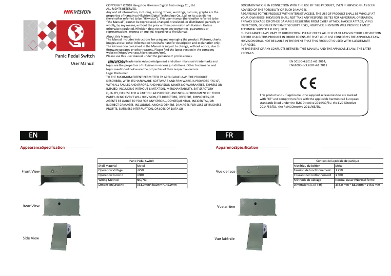 Imagen de la primera página del manual del dispositivo DS-PD1-EB-PF