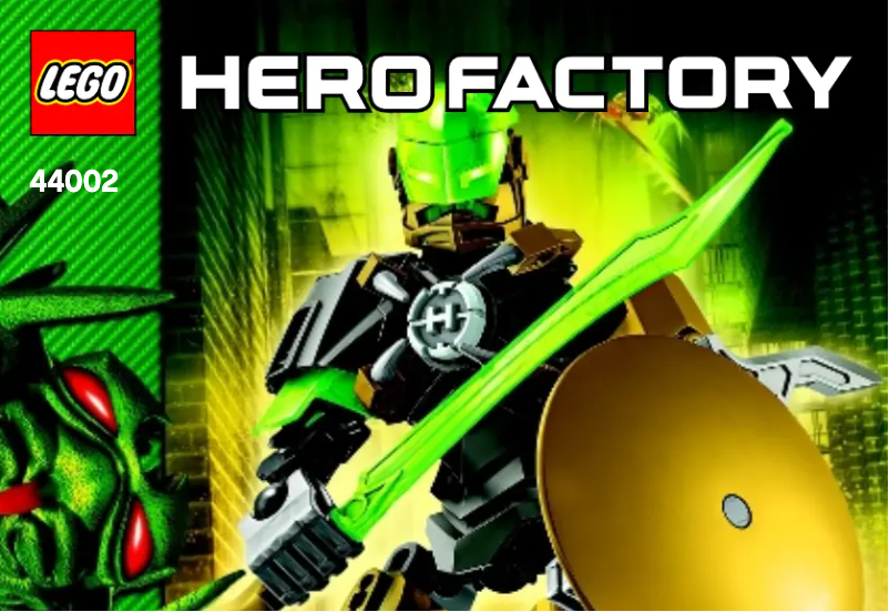 Imagen de la primera página del manual del dispositivo Hero Factory 44002