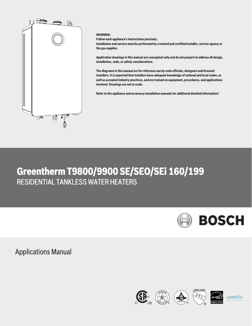 Página 1 del manual Manual de usuario Bosch Greentherm T9800 SE 160/199