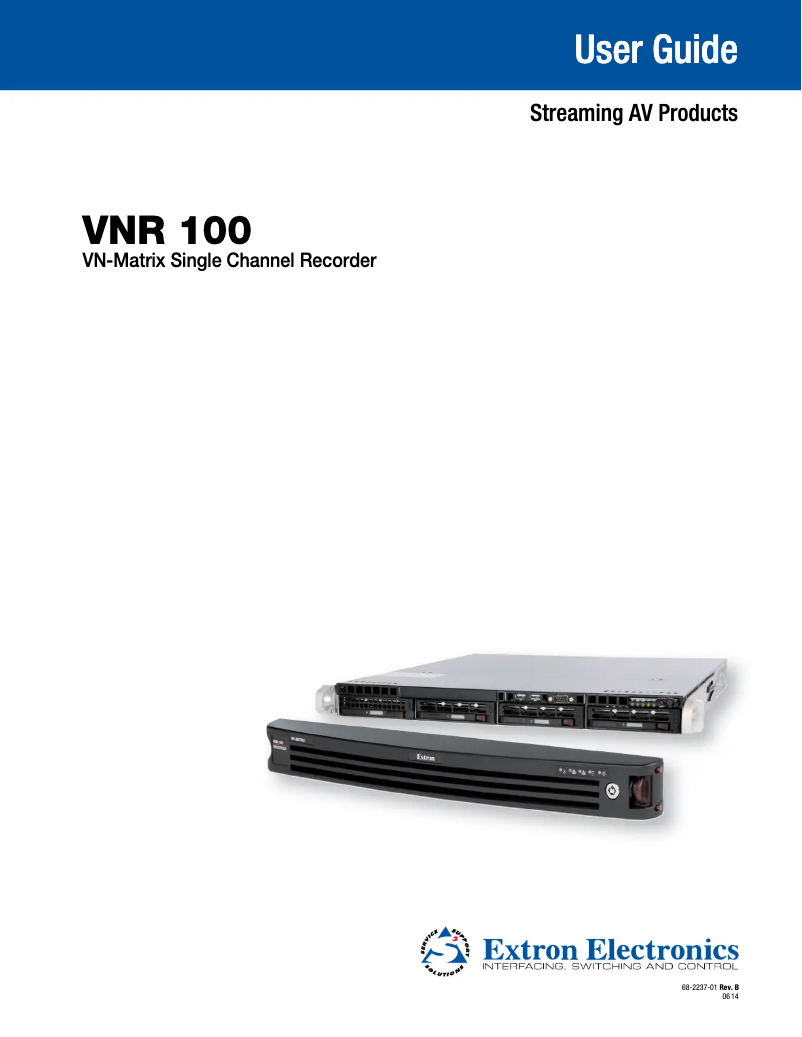 Página 1 del manual Manual de usuario Extron VNR 100