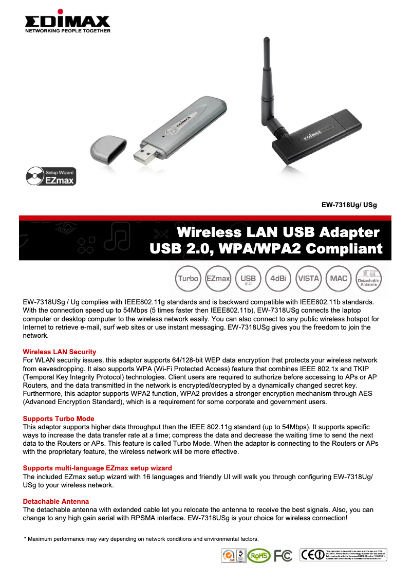 Imagen de la primera página del manual del dispositivo EW-7318USg