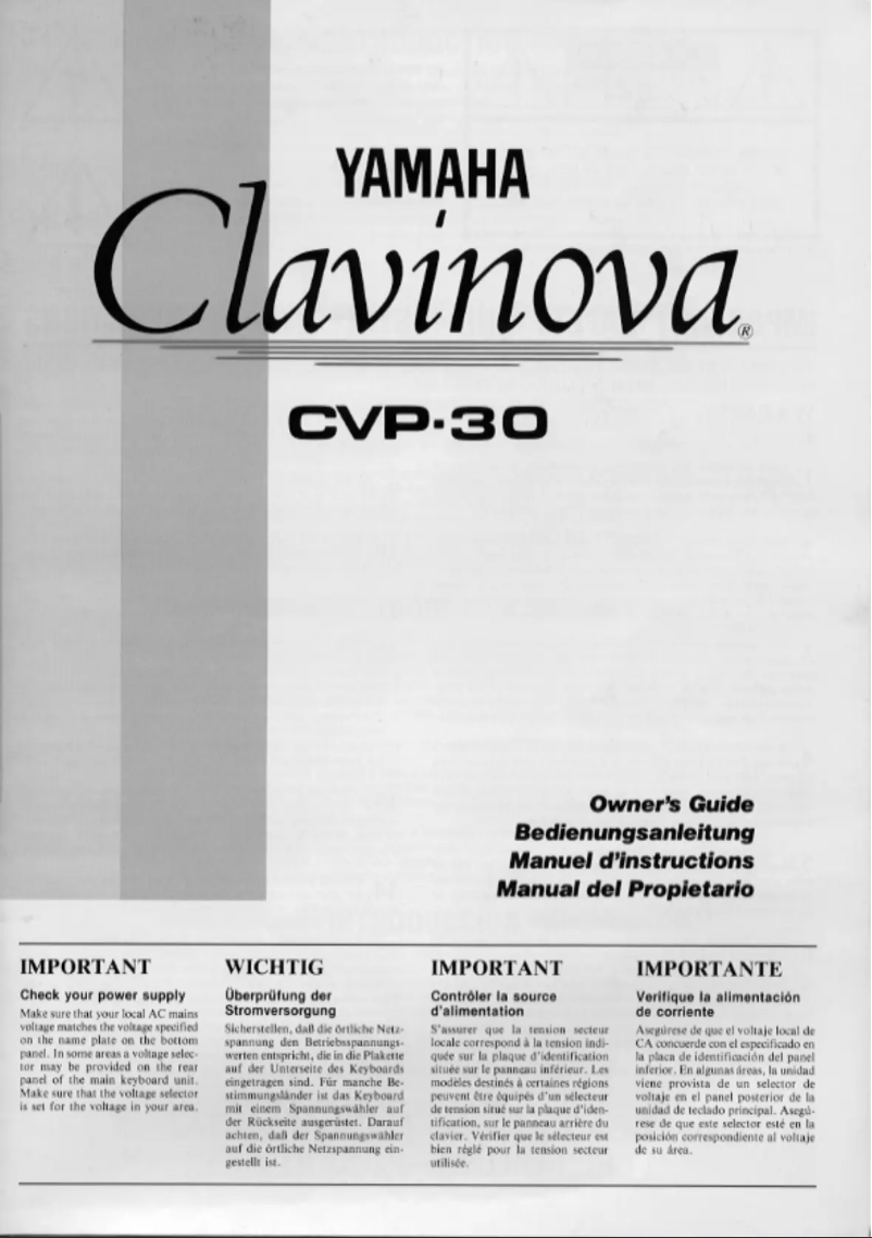 Página 1 del manual Manual de usuario Yamaha Clavinova CVP-30