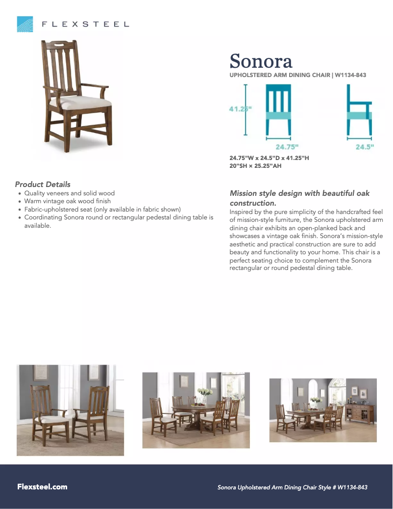 Página 1 del manual Manual de usuario Flexsteel Sonora W1134-843