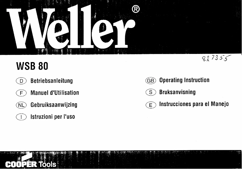 Página 1 del manual Manual de usuario Weller WSB 80