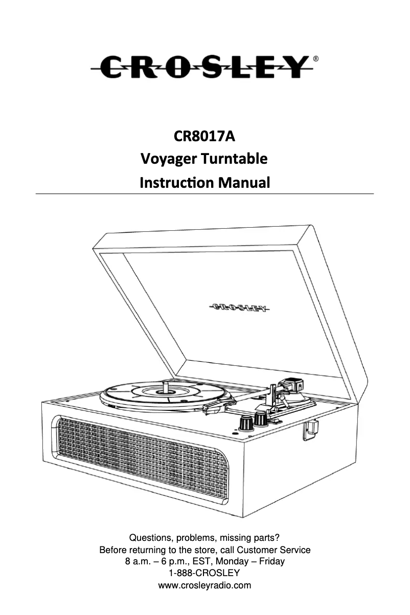 Imagen de la primera página del manual del dispositivo Voyager CR8017A