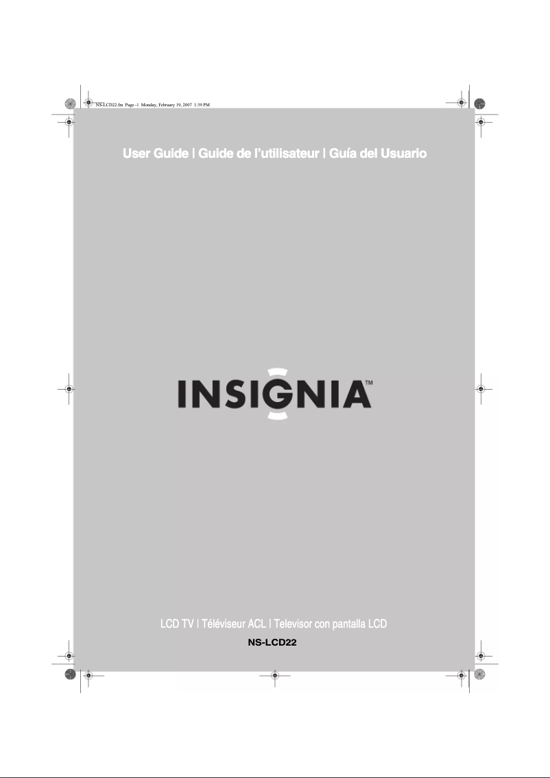 Imagen de la primera página del manual del dispositivo NS-LCD22