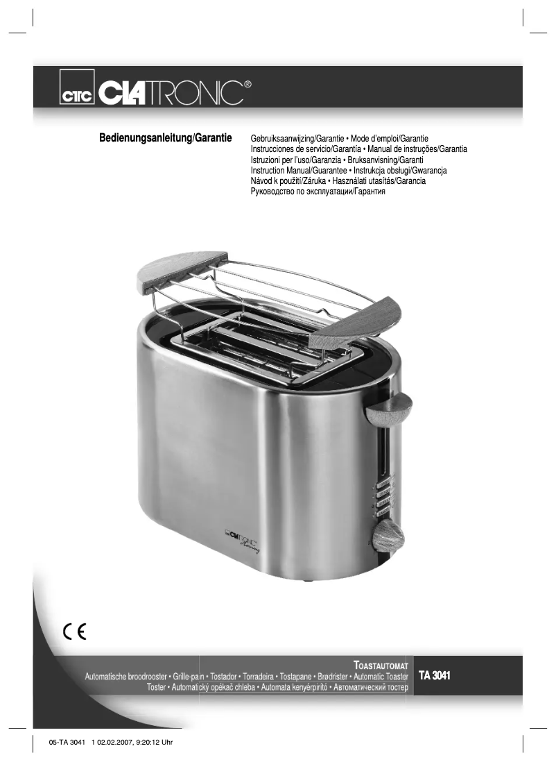 Imagen de la primera página del manual del dispositivo TA 3041