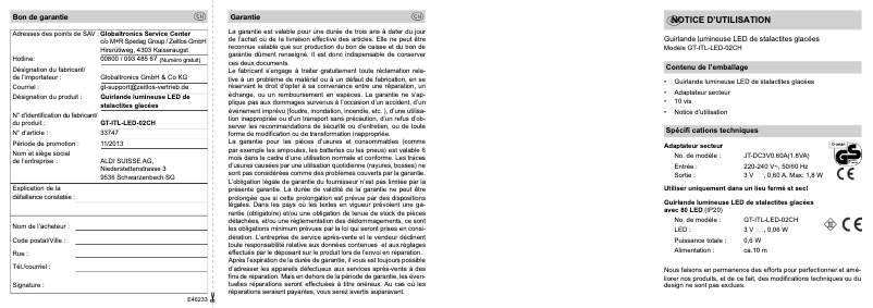 Página 1 del manual Manual de usuario GlobalTronics GT-ITL-LED-02CH