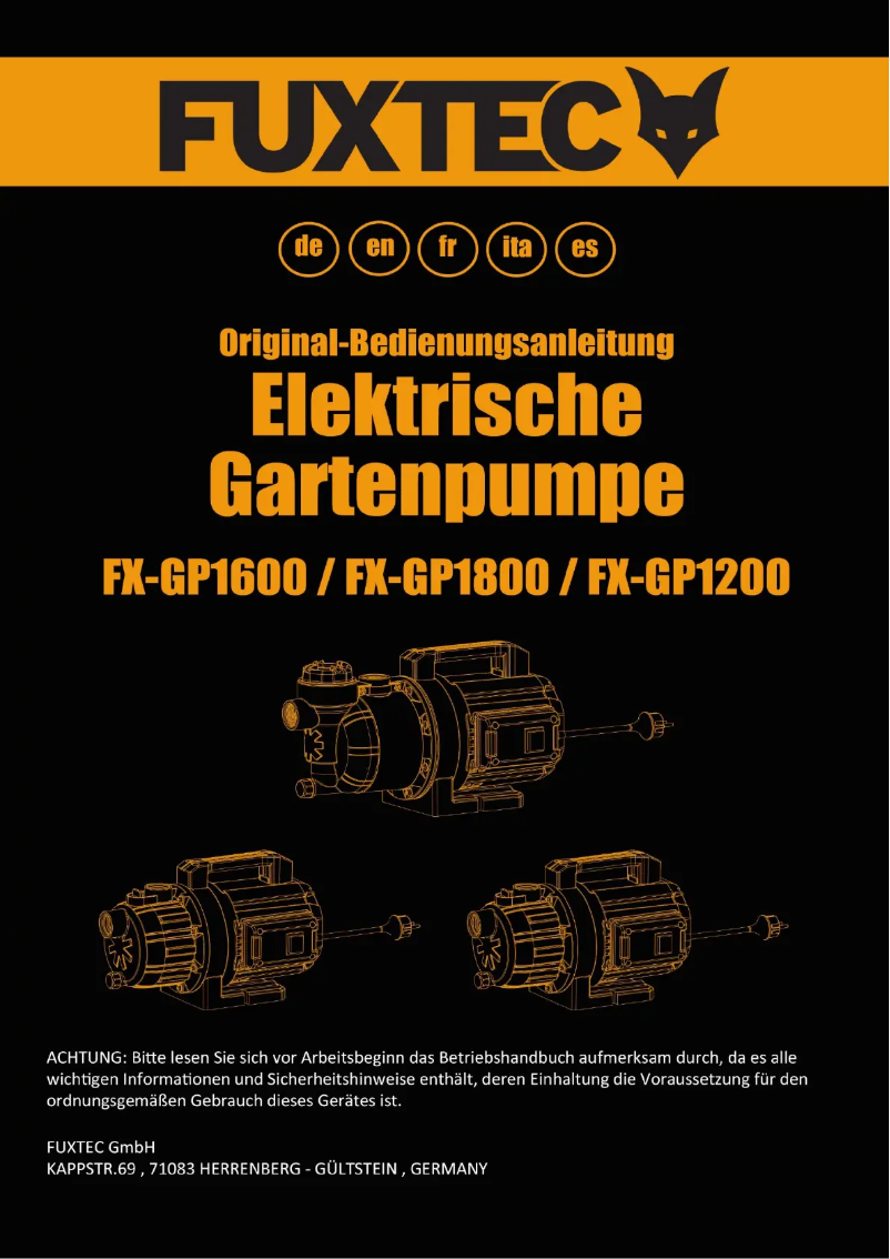 Página 1 del manual Manual de usuario Fuxtec FX-GP1200
