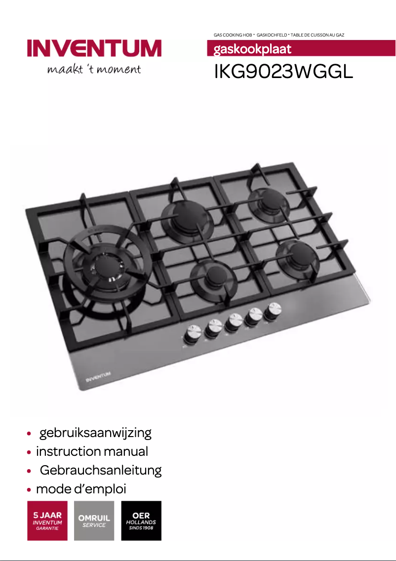 Página 1 del manual Manual de usuario Inventum IKG9023WGGL