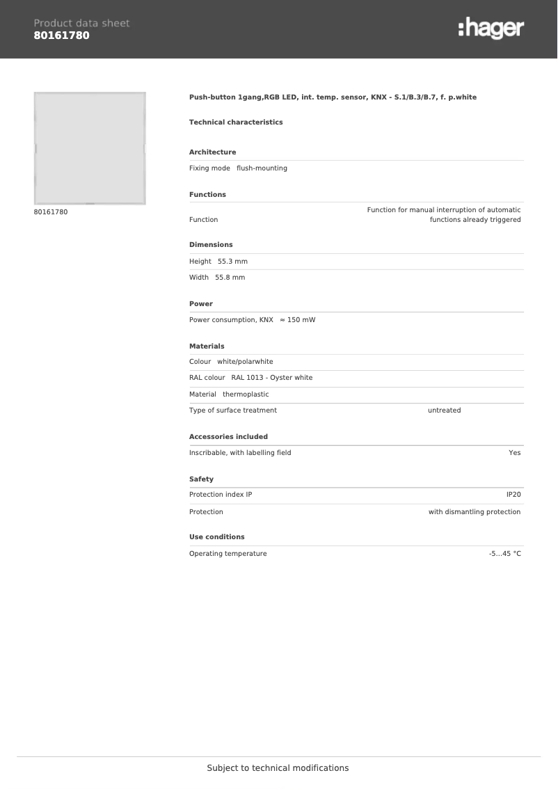 Imagen de la primera página del manual del dispositivo 80161780