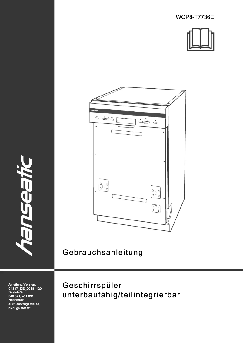 Imagen de la primera página del manual del dispositivo WQP8-T7736E