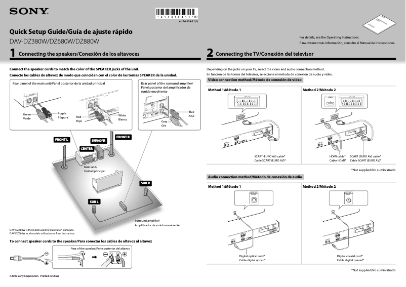 Imagen de la primera página del manual del dispositivo DAV-DZ680W