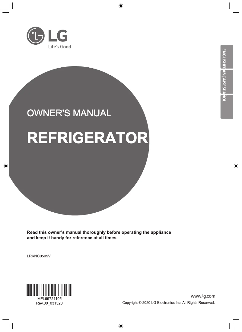 Imagen de la primera página del manual del dispositivo LRKNC0505V