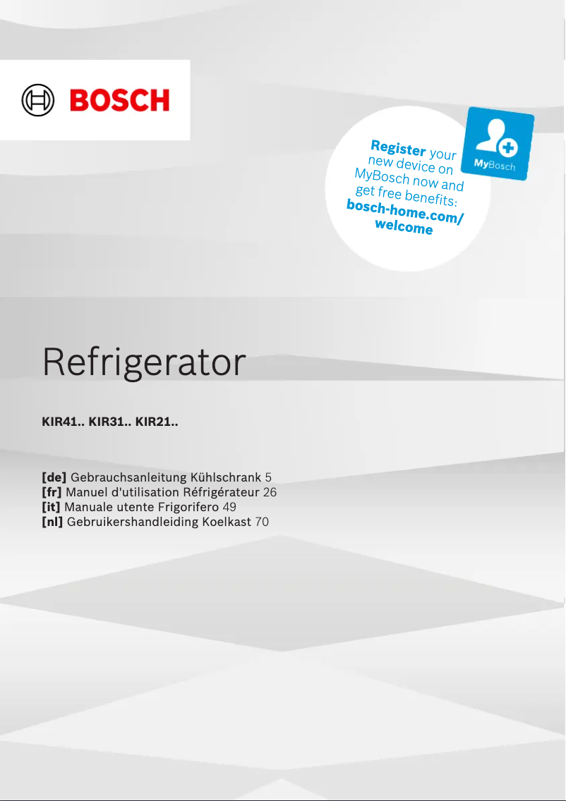 Página nº 1 - Manual de usuario Bosch KIR31EDD1