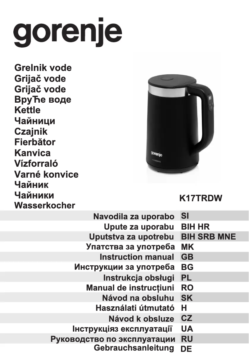 Imagen de la primera página del manual del dispositivo K17TRDW